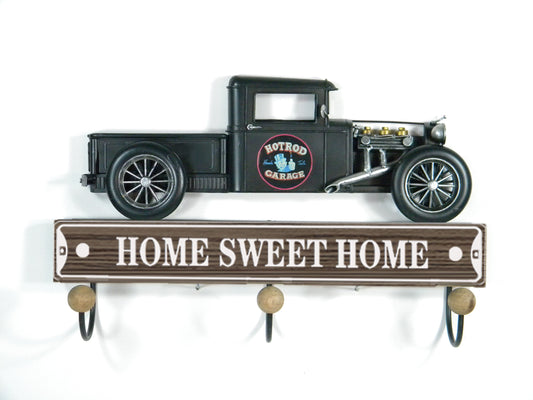 Vintage Hot Rod Wall Hook Decor