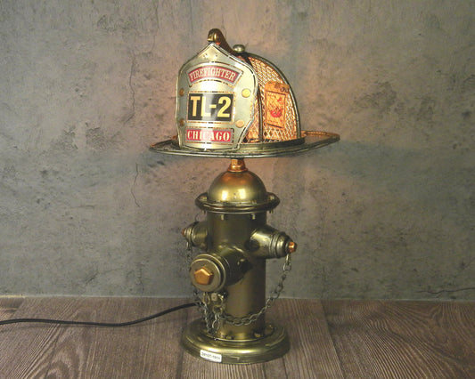 Vintage Firefighter Hydrant USB Table Lamp