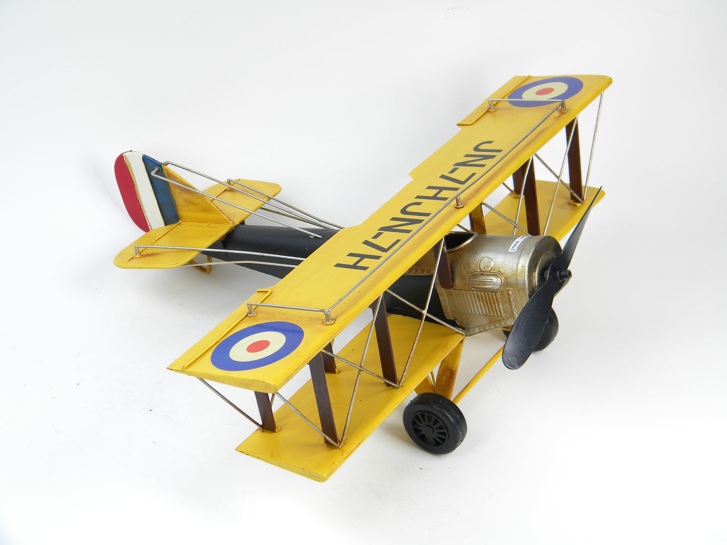 Vintage Yellow Biplane Model