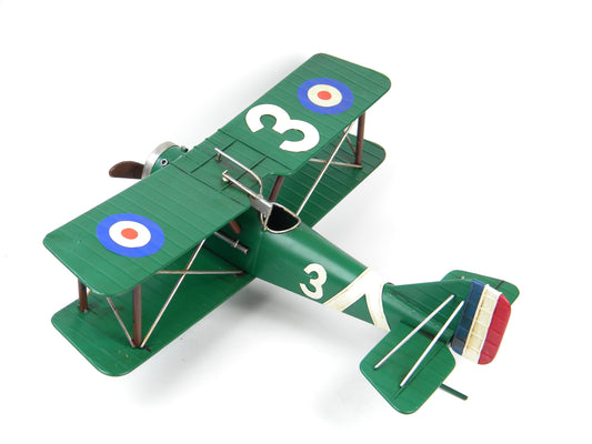 Vintage Green Biplane Model