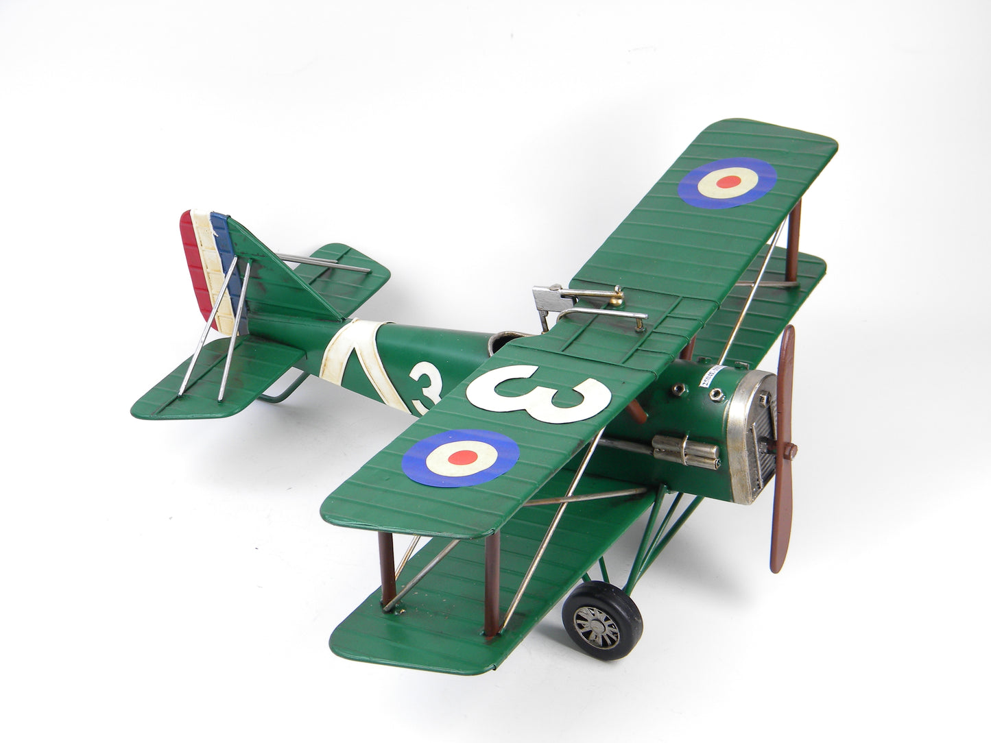 Vintage Green Biplane Model