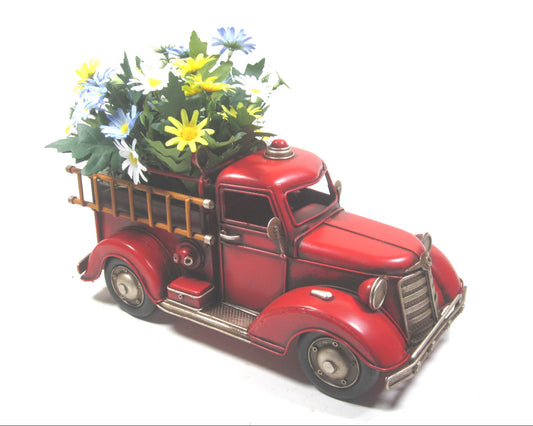 Vintage Fire Truck Flower Pot