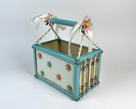 Vintage Floral Storage Basket