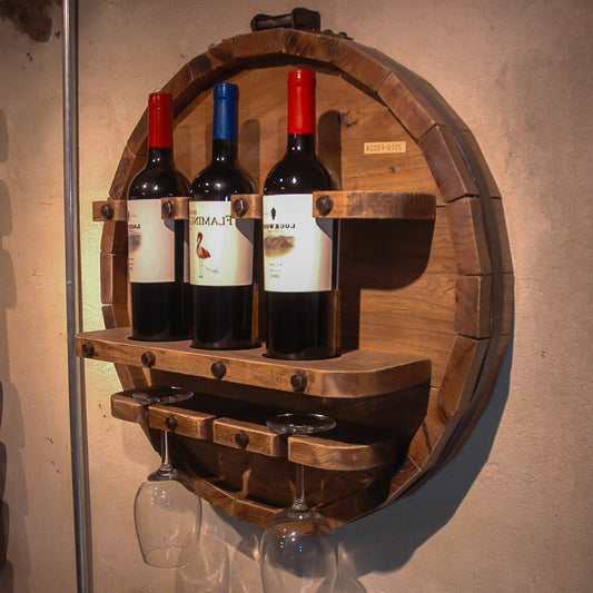 Rustic Barrel Wine Holder