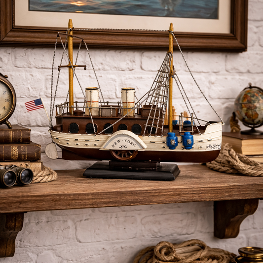 Vintage New York Paddle Steamer Decor