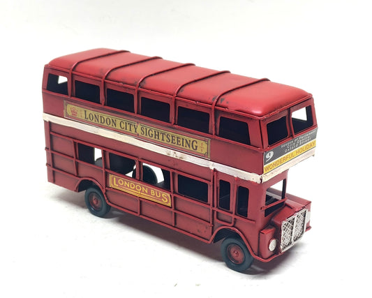 Vintage Double-Decker London Bus Decor