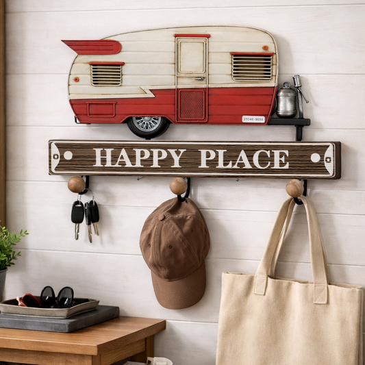 Vintage Camper Trailer Wall Hook Decor