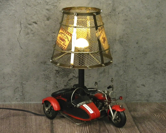 Vintage Motorcycle USB Table Lamp