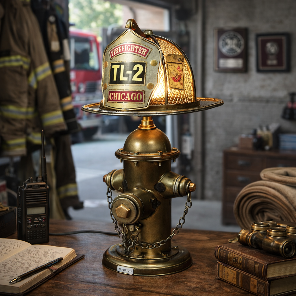 Vintage Firefighter Hydrant USB Table Lamp