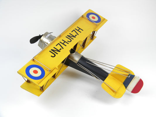 Vintage Yellow Biplane Model