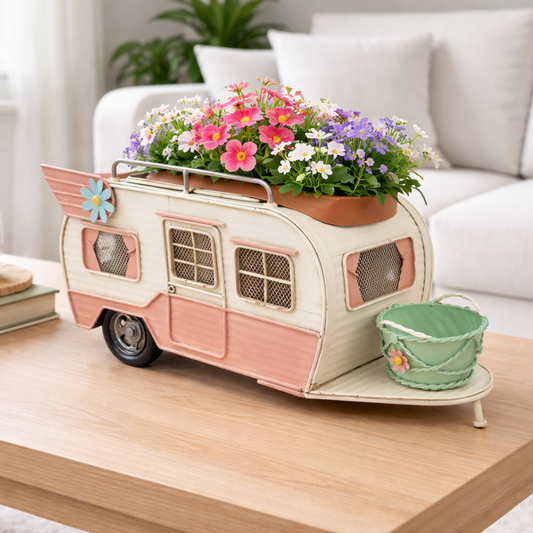 Vintage Camper Flower Pot
