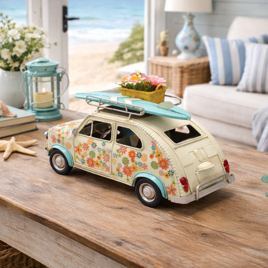 Vintage Floral Coastal Style Car Decor