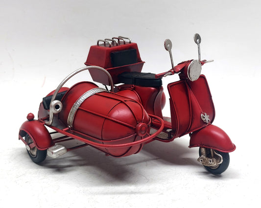 Vintage Red Scooter Sidecar Decor