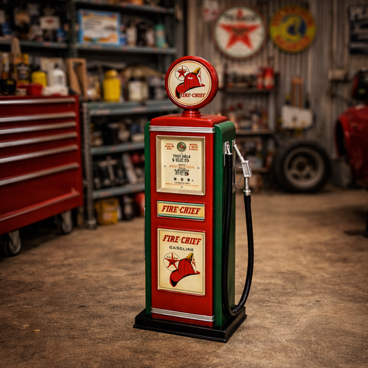 Vintage Fire-Chief Gas Pump Decor
