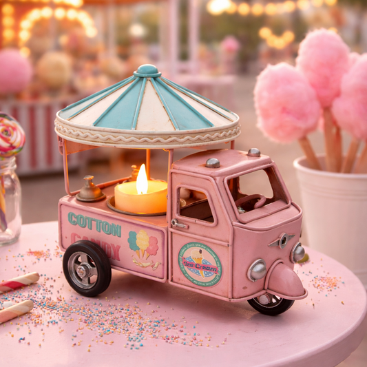 Vintage Cotton Candy Cart Candle Holder