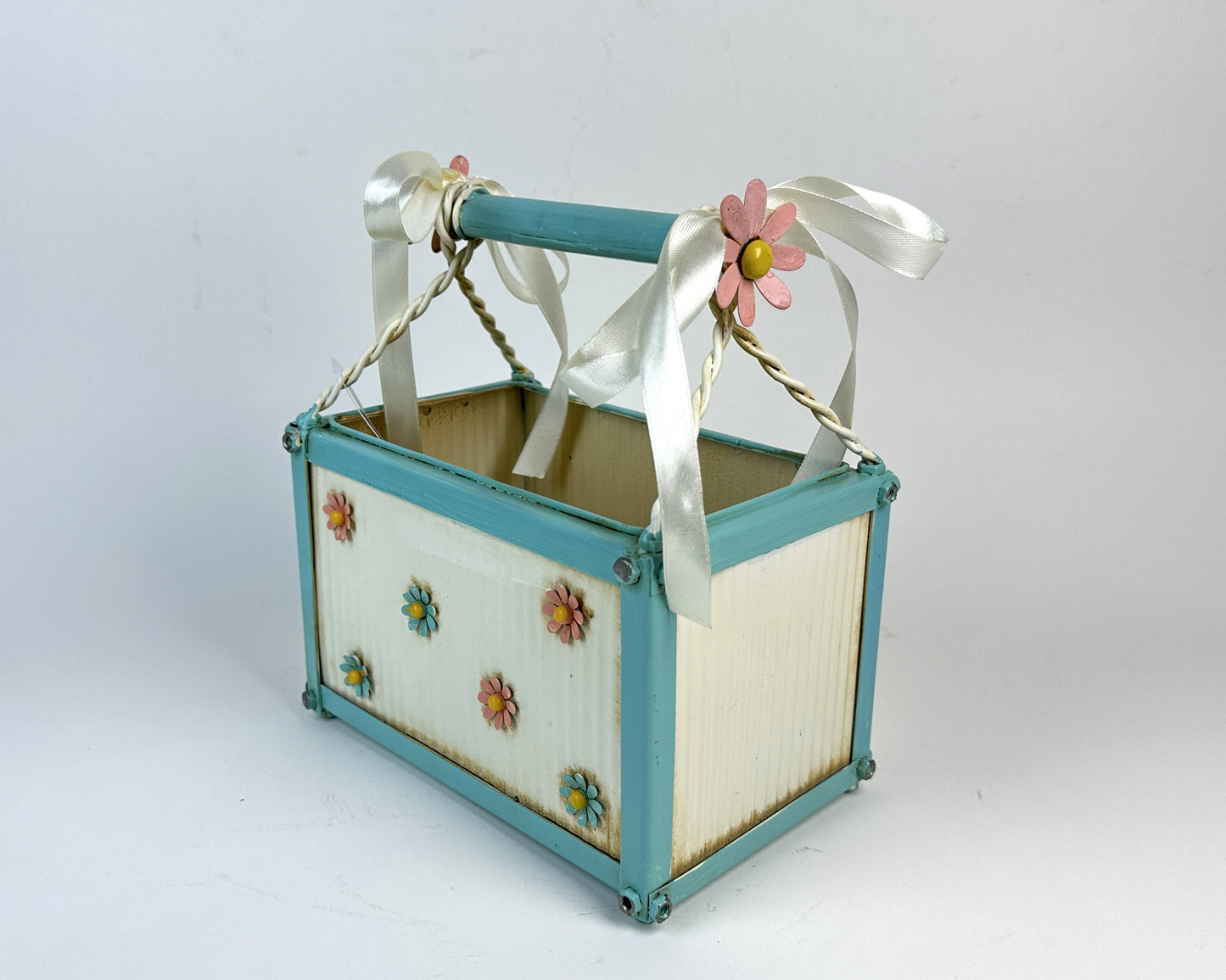 Vintage Floral Storage Basket
