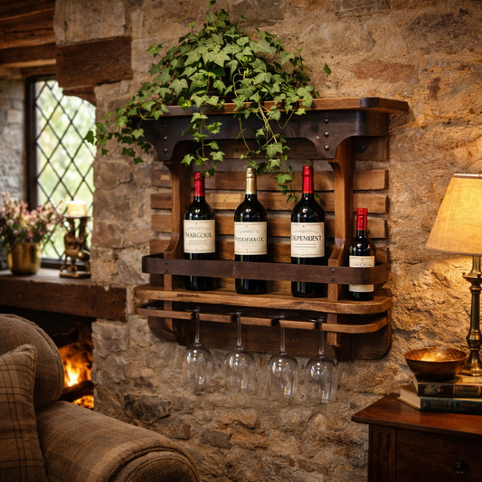 Vintage Hearth Wine Shelf