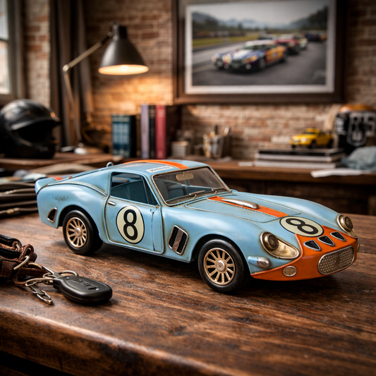 Vintage Racing Car Metal Decor