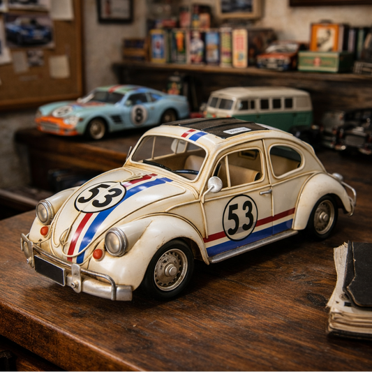 Vintage Racing Car Metal Decor