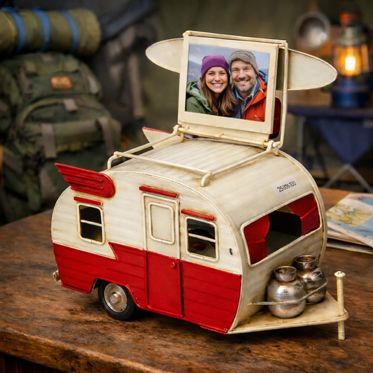 Vintage Camper Trailer With Photo Frame